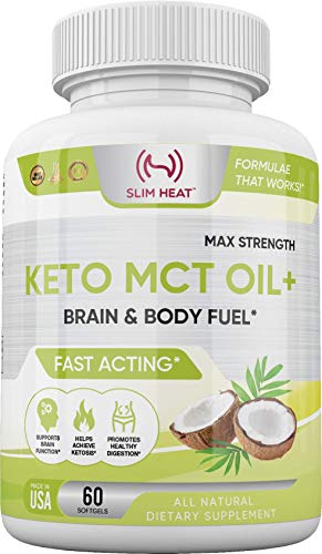 Slim Heat Keto MCT Oil Capsules with C8 & C10 - Fast Acting Ketosis Brain & Body Fuel Slim HeatAu supplements