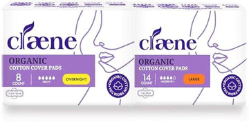Claene Organic Cotton Cover Pads, Menstrual Large&Overnight Pads for Women, Unscented, Breathable CLAENEAu supplements