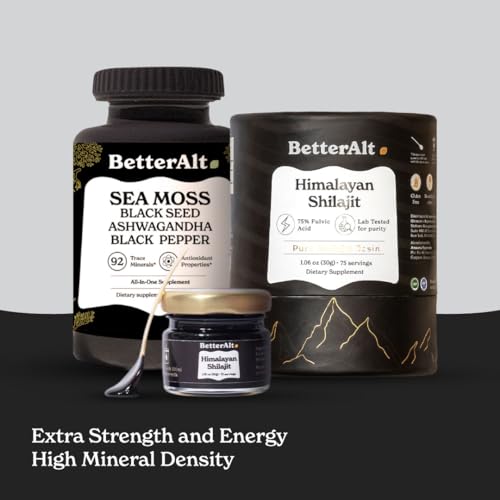 Better Alt Energy Duo with Pure Himalayan Shilajit Resin 30 gm & Sea Moss Capsules Better AltUS supplements