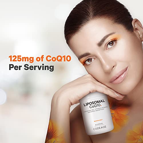 Codeage Liposomal CoQ10 Supplement - Vitamin E Isomers Tocopherols - 125mg Coenzy CodeageUS supplements