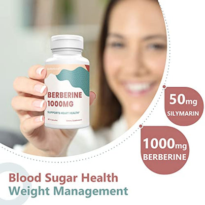 KoNefancy Berberine 1000mg with Silymarin,High Absorption Berberine HCL Supplements KoNefancyUS supplements