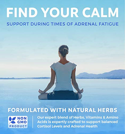 Adrenal Support & Cortisol Manager (Non-GMO) Powerful Adrenal Health with L-Tyrosine Healths HarmonyUS supplements