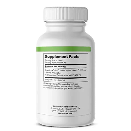 Graminex PollenAid Prostate Supplement: All Natural Prostate Support for Bladder Control & Urinary Tract Health, Rye Pollen Extract Made in USA, 90 Tablets (Pack of 2) GraminexAu supplements