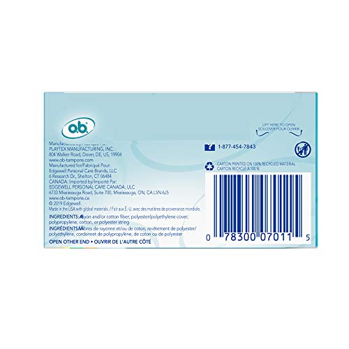 o.b. Tampons Multipack | Non-Applicator Tampon, Unscented | Regular/Super/Super Plus Tampons, 40ct o.b.Au supplements