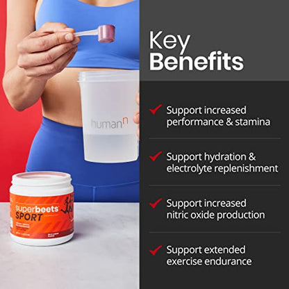 humanN SuperBeets Sport Pre Workout Powder – NSF Certified for Sport – Caffeine Free humanNUS supplements