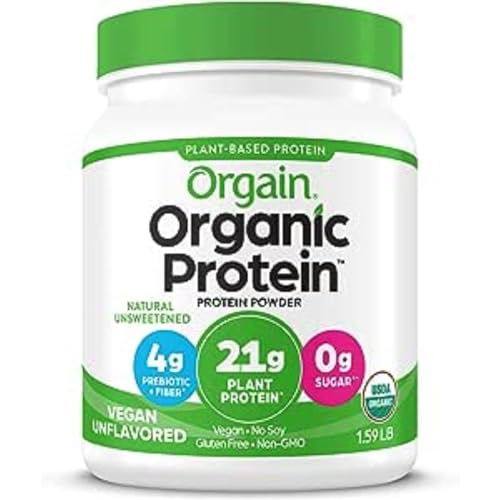Orgain Organic Unflavored Vegan Protein Powder, Natural Unsweetened - 21g Plant Based OrgainUS supplements