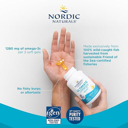 Nordic Naturals Ultimate Omega, Lemon Flavor - 60 Soft Gels - 1280 mg Omega-3 Nordic NaturalsUS supplements