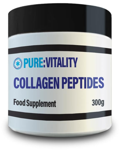 Pure Vitality : Bovine Collagen Peptides (300g) - 30 Servings - UK GMP Certified Manufacturer Pure VitalityUS supplements