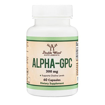 Alpha GPC Choline 600mg Capsules - Brain Support Supplement for Focus, Memory Double Wood SupplementsUS supplements