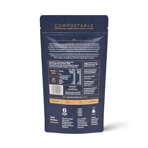 Ancient + Brave Wild Collagen 200g - Wild Caught Marine Collagen Powder - 100% Hydrolysed Collagen Peptides (Fish) Ancient + BraveAu supplements
