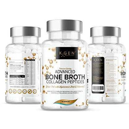 Pure Bone Broth Collagen Supplement Capsules Grass Fed Advanced Blend of Multi Collagen K GEN rejuvenation nutritionUS supplements