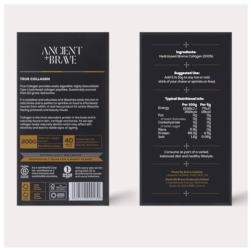 Ancient + Brave True Collagen 200g - Grass-Fed Bovine Collagen Powder - 100% Hydrolysed Collagen Peptides Ancient + BraveAu supplements