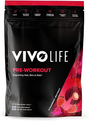Vivo life - Pre-Workout Energy Drink Supplement, Improve Performance, Guarana Natural Vivo lifeUS supplements
