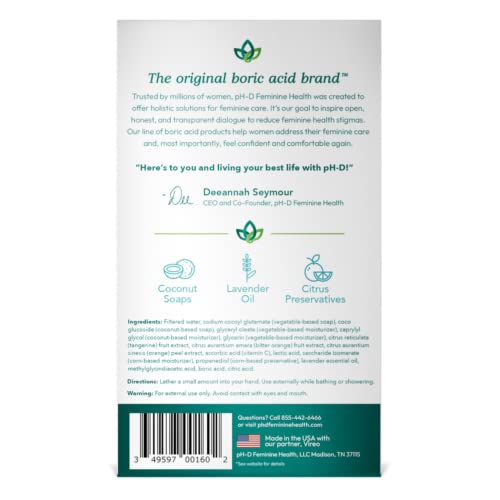 pH-D Feminine Health - Boric Acid Foam Wash - pH-Balanced, Paraben-Free, and Plant-based pH-D Feminine Health SupportAu supplements