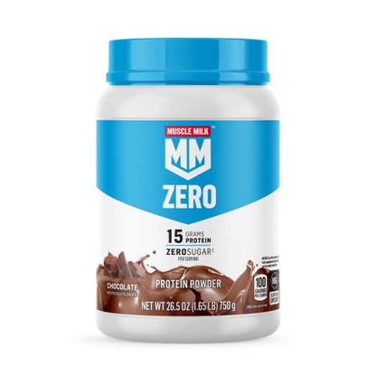 Muscle Milk ZERO, 100 Calorie Protein Powder, Chocolate, 15g Protein, 1.65 Pound Muscle MilkUS supplements