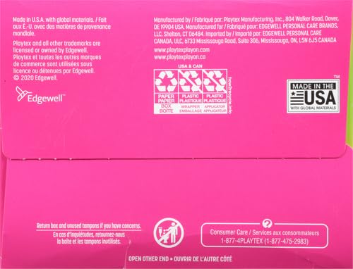 Playtex Sport Tampons, Regular Absorbency, Fragrance-Free - 48ct (Packaging May Vary) PLAYTEXAu supplements