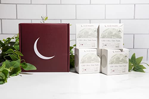 Red Moon Ultra Thin Hemp Pads (Pack of 10) Sanitary Pads for Women, Menstrual Pads- White Red MoonAu supplements