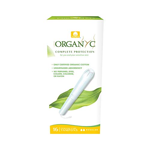 ORGANYC Hypoallergenic 100% Organic Cotton Internal Tampons with Applicator, REGULAR, 16-count OrganycAu supplements