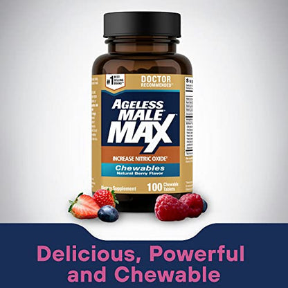 Ageless Male Max Chewable Nitric Oxide Booster Supplement for Men – High Potency New VitalityUS supplements
