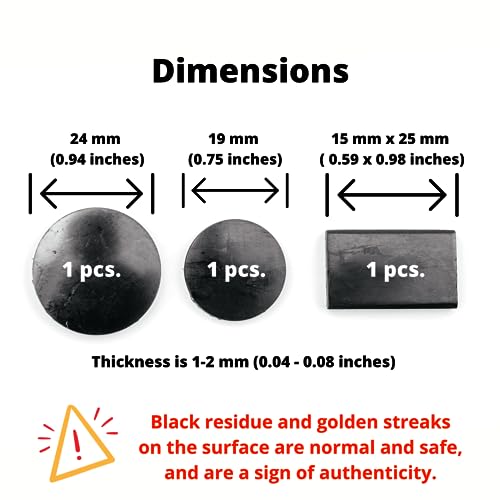 KarelianMasters Shungite Stone Stickers - Natural Stone Adhesive Plates for Phones (Set of 3 Plates) KARELIANMASTERSAu supplements