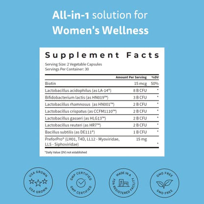Happy v Dr. Formulated Vaginal Probiotics for Women, Clinically Proven Womens Probiotic Happy vUS supplements