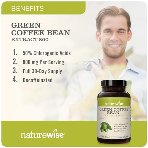NatureWise Green Coffee Bean Extract - Pure Green Coffee Bean Capsules 800mg NatureWiseUS supplements