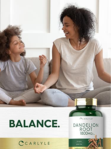 Carlyle Dandelion Root Capsules 1800mg | 300 Count | Non-GMO, Gluten Free CarlyleUS supplements