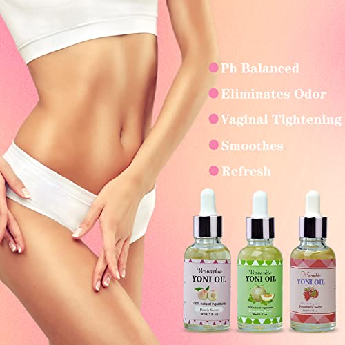 Yoni Oil for Women Set Of 3, 100% Natural Feminine Oil Intimate Deodorant for Women, Eliminates Odor WovarkieAu supplements