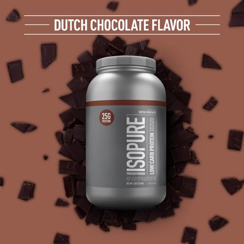 Isopure Dutch Chocolate Whey Isolate Protein Powder with Vitamin C & Zinc for Immune IsopureUS supplements