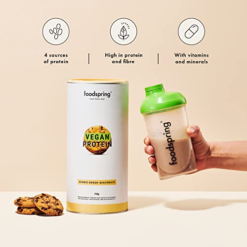 foodspring Vegan Protein Cookie Dough - 21g Protein per Shake to Build Muscle, B12, B6, folic Acid foodspringAu supplements