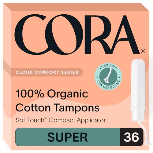 Cora Organic Applicator Tampons | Super Absorbency | 100% Organic Cotton, Unscented CoraAu supplements