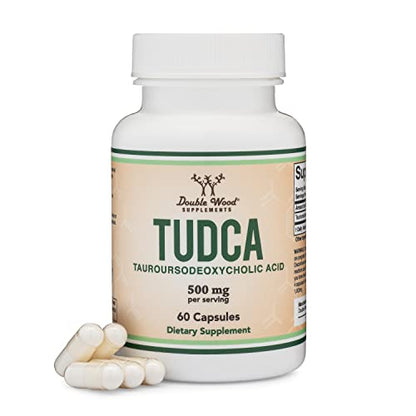 TUDCA Bile Salts Liver Support Supplement, 500mg Servings, Liver and Gallbladder Double Wood SupplementsUS supplements