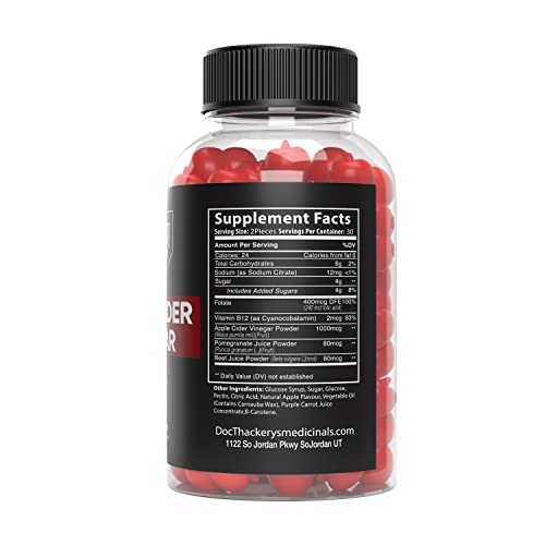 Doc Thackery Apple Cider Vinegar Gummies 1000mg Plus Per Serving, from The Mother Doc ThackeryUS supplements
