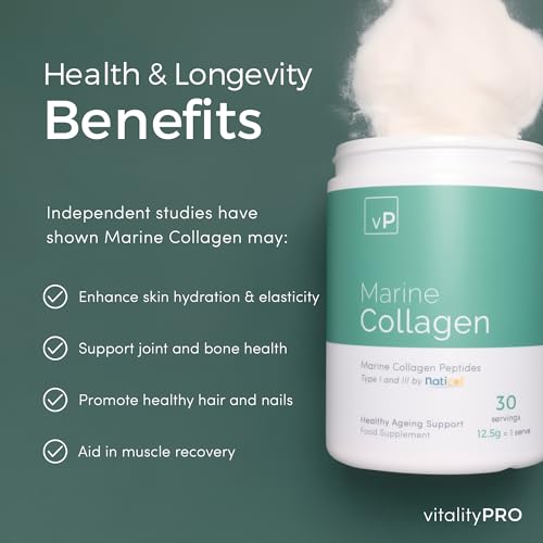 Marine Collagen 375g - 12.5g x 30 Servings - Naticol® Type 1 and 3 - Vitality Pro Hydrolysed Collagen vP Vitality ProUS supplements