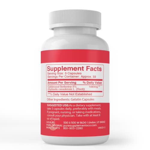 Pure Original Ingredients Berberine, (100 Capsules) Always Pure, No Additives Or Fillers PURE ORIGINAL INGREDIENTSAu supplements