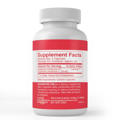 Pure Original Ingredients Berberine, (100 Capsules) Always Pure, No Additives Or Fillers PURE ORIGINAL INGREDIENTSUS supplements