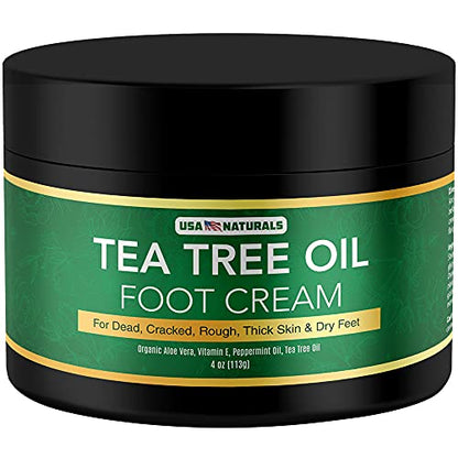 Tea Tree Oil Foot Cream For Dry Cracked Heels Repair - Natural Foot Cream For Dry Cracke USA NaturalsUS supplements