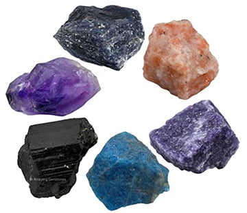 Weight Loss Crystals and Stone Sets Manifestation, Set of 6 Black Tourmaline, Amethyst Amazing GemstoneAu supplements