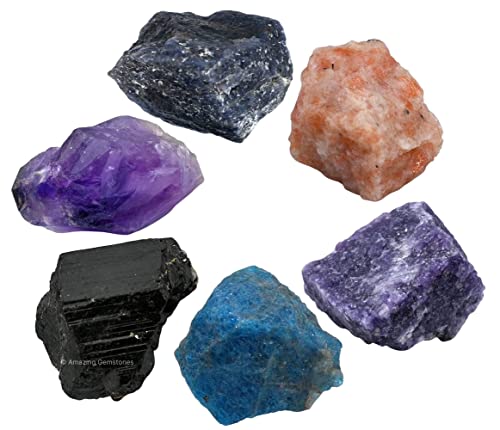 Weight Loss Crystals and Stone Sets Manifestation, Set of 6 Black Tourmaline, Amethyst Amazing GemstoneAu supplements