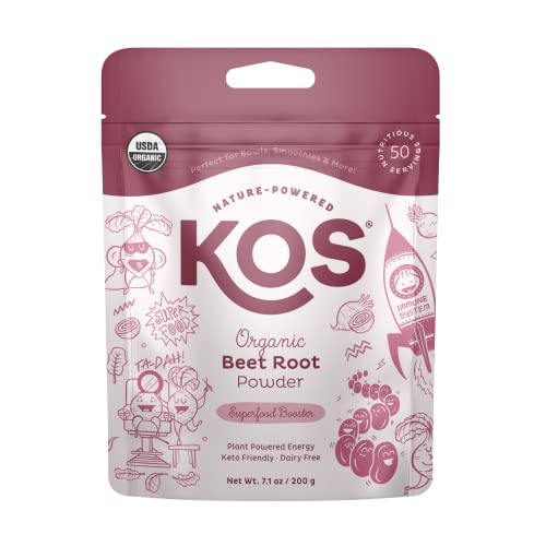 KOS Organic Beet Root Powder, USDA Certified - Natural Nitric Oxide Booster, Superfood KOSAu supplements