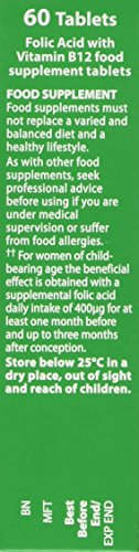 Vitabiotics Ultra Folic Acid Tablets 400 mcg Vitamin B9 with Vitamin B12-60 Tablets Vitabiotics UltraUS supplements