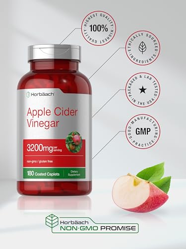 Apple Cider Vinegar Tablets 3200mg | 180 Pills | Vegetarian, Non-GMO & Gluten Free Supplement HorbäachUS supplements