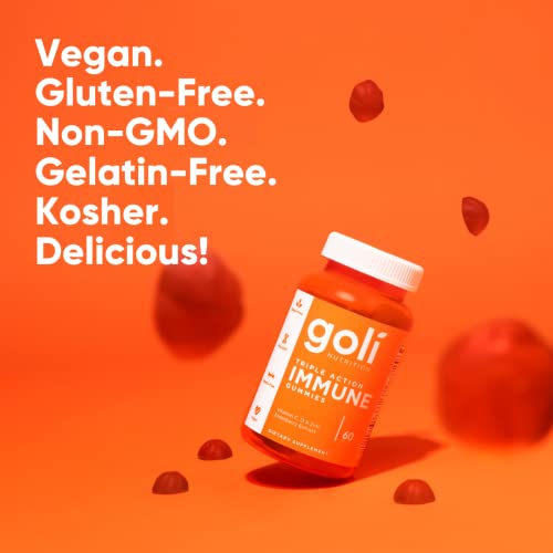 Goli Immune Vitamin Gummy - 60 Count - Elderberry, Vitamin C, D & Zinc, Vegan, Non-GMO GoliUS supplements