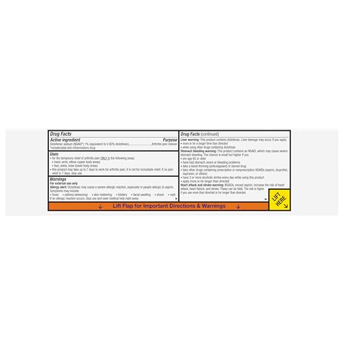 Voltaren Arthritis Pain Relief Gel, Diclofenac Sodium, 1% (NSAID), Clinically Proven Powerful Pain Reliever with Easy Open Flip Top Cap, No Prescription Needed, 5.3oz VoltarenAu supplements