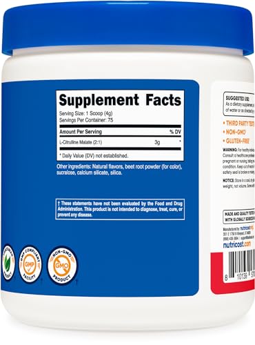 Nutricost L-Citrulline Malate 2:1 (300g) Fruit Punch - Workout Support, Muscle Performance NutricostAu supplements