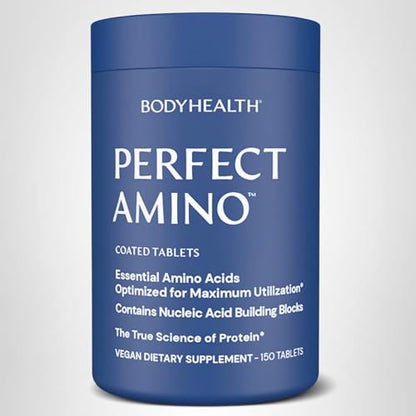 BodyHealth PerfectAmino (150 ct) Easy to Swallow Tablets, Essential Amino Acids Supplement with BCAAs, Vegan Protein for Pre/Post Workout & Muscle Recovery with Lysine BodyHealthUS supplements