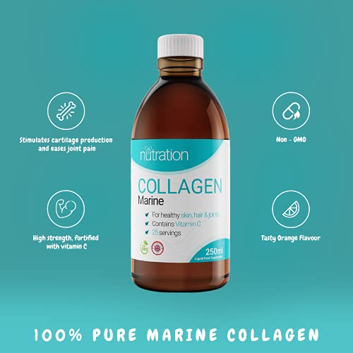 Marine Collagen Liquid | 25 x 10ml Servings | Liquid Collagen Drink for Women and Men | Pure Marine Collagen for Strong Bones & Joints NutrationAu supplements