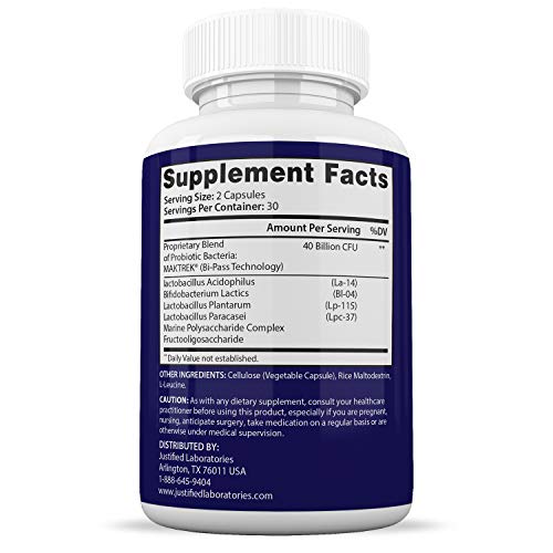 Justified Laboratories (3 Pack) Clear Nails Plus Max Pills 40 Billion CFU Probiotic 60 Caps Justified LaboratoriesUS supplements