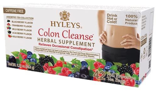 Hyleys Colon Cleanse Tea Assorted Flavors - 42 Tea Bags (1 Pack) HYLEYSUS supplements