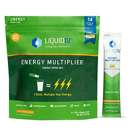 Liquid I.V. Hydration + Energy Multiplier - Yuzu Pineapple - Hydration Powder Liquid I.V.US supplements